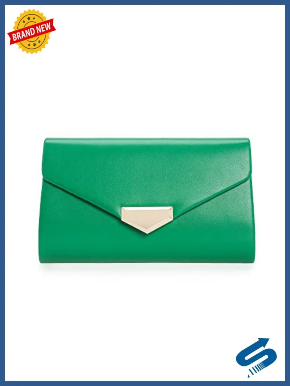 PU Faux Leather Clutch Purse for Women Evening Bag with Chain Strap